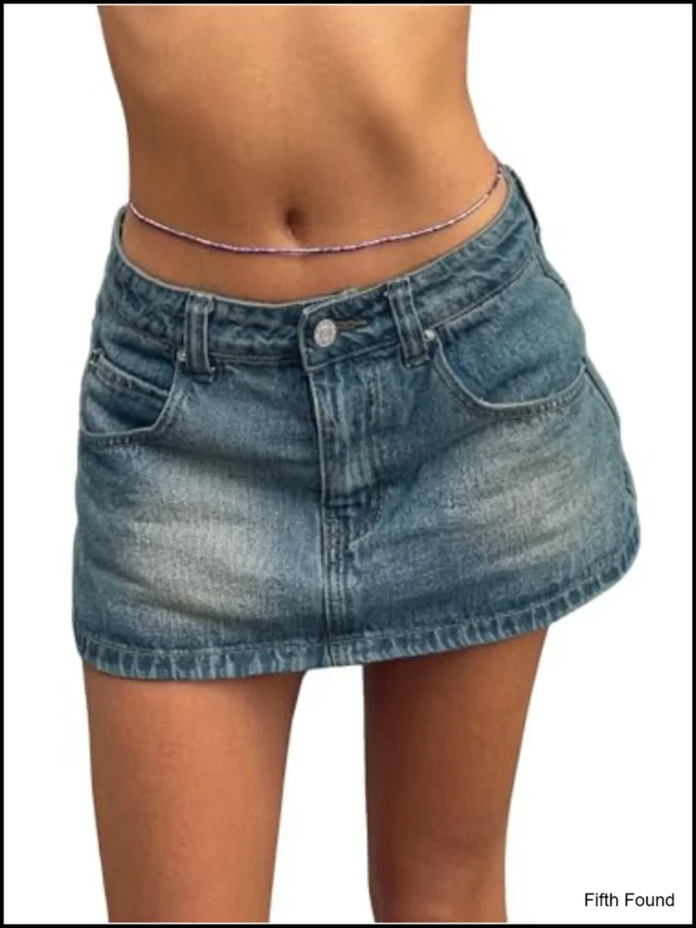 High Waisted Denim Skort with Built-in Shorts